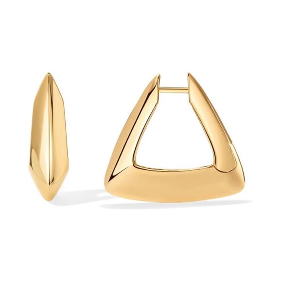 14k Gold Plated Triangle Geo Earrings - Picture 2 of 4